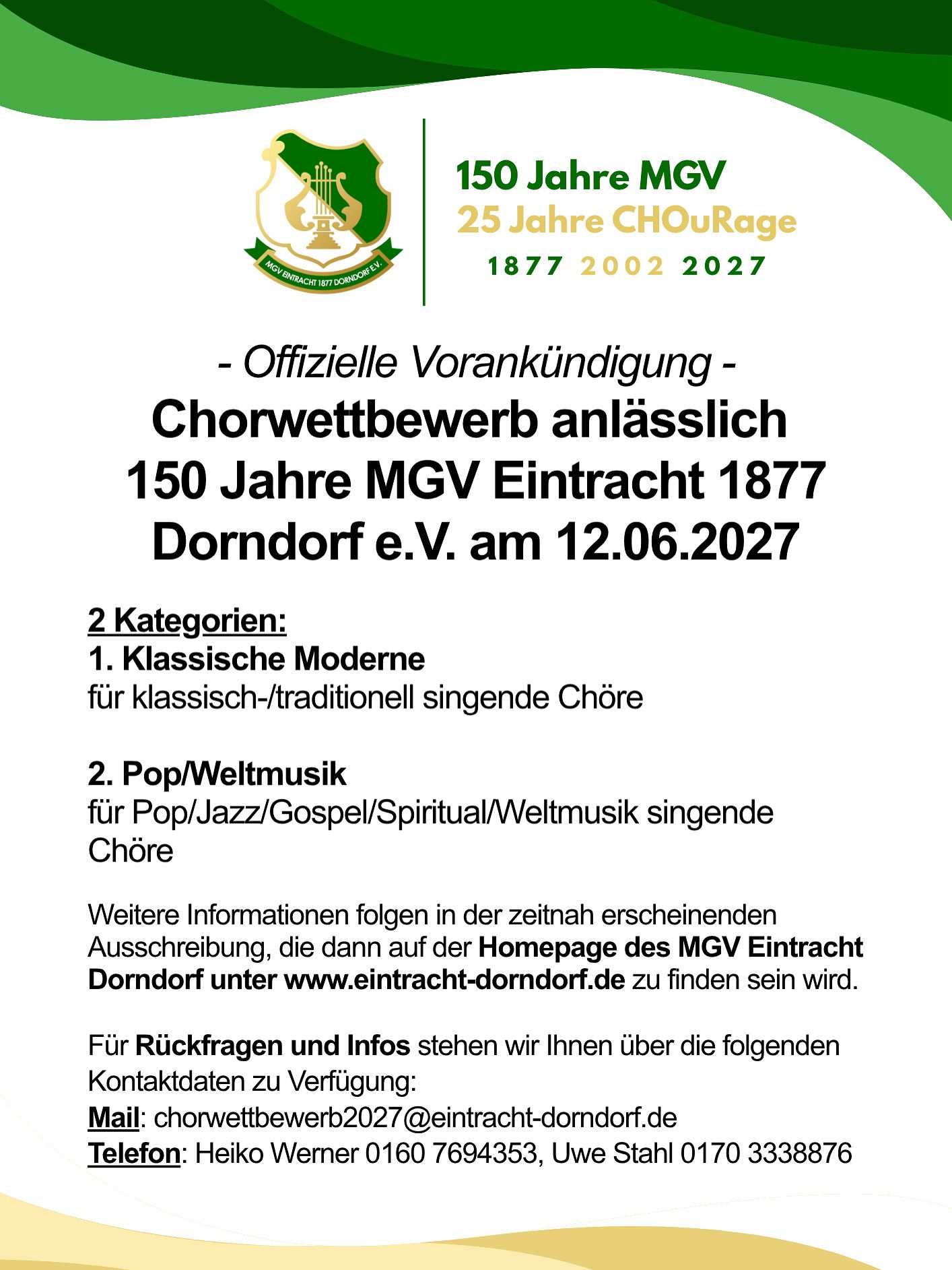 Chorwettbewerb 2027